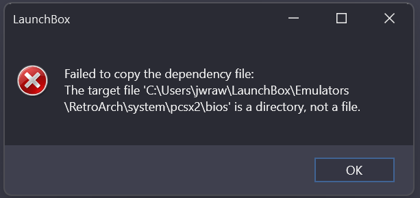 BIOS Not Found Error